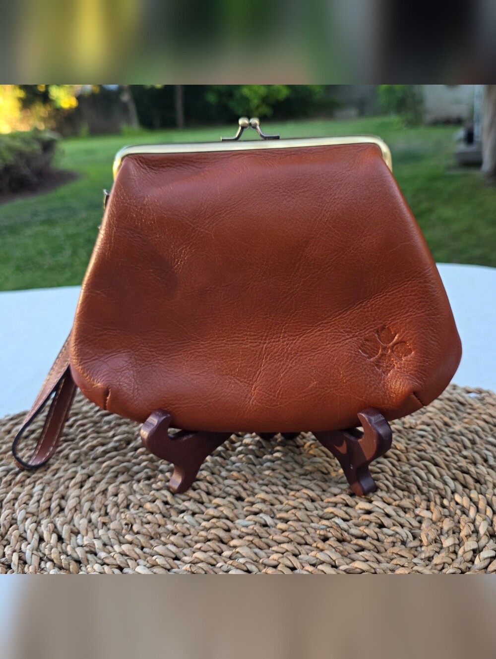 NWT Patricia Nash Savena Wristlet Clutch Tan Vegetable Tanned Leather